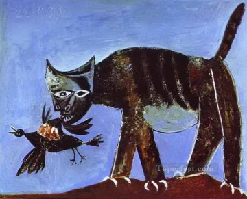 Pájaro herido y gato 1939 Pablo Picasso Pinturas al óleo